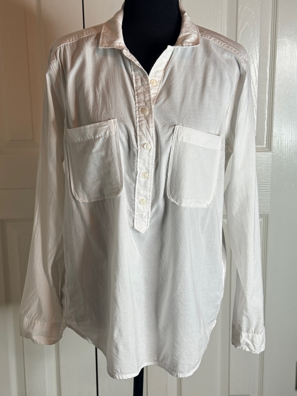 Abercrombie & Fitch White Popover Blouse Top Size M